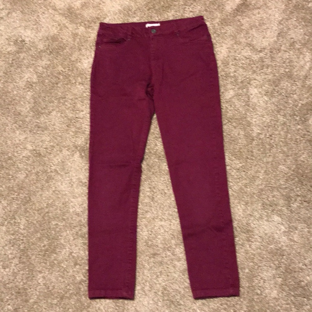marroon/purple full length jeggings